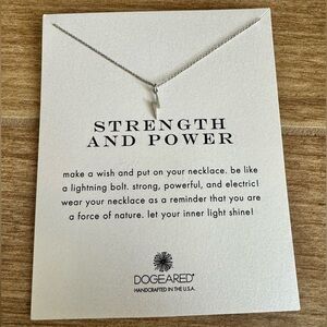 New Dogeared Strength & Power Dainty Lightning Bolt Necklace 925 Sterling Silver